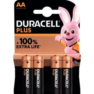 Batterie, Mignon AA, Plus Power 4er Pack, Alkaline, LR06, 1.5V, VE = 1 Blister = 4 Batterien