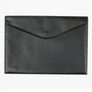 Sichttasche, für DIN A4, opak, schwarzer Druckknopf, geprägte Folie, 1 Pack = 10 Stück, schwarz
