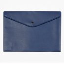 Sichttasche, für DIN A4, opak, schwarzer Druckknopf, geprägte Folie, 1 Pack = 10 Stück, blau
