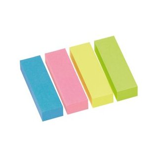 Haftstreifen inFO brilliant Mix, 15 x 50 mm, 4 x 100 Streifen,  sortiert: blau, pink, gelb, grün