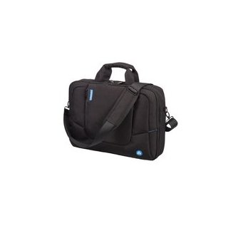 Laptop-Tasche, recyceltes PET, schwarz, Außenmaße:  32 x 43 x 9 cm