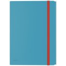 Eckspannermappe Cosy PP, mit Tasche, blau, A4, für ca. 150 Blatt, 3 Klappen,  Gummibandverschluss