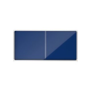 Schaukasten Premium Plus Filz, mit Schiebetür, 27 x A4, blau