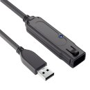 aktives USB-3.1 Verlängerungskabel, Generation 1, schwarz, 5 m, USB-A Stecker auf USB-A Buchse, verriegelbar