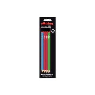 Bleistift COREpro, HB, 8er Blister, je 2x blau und grün, 4x rot