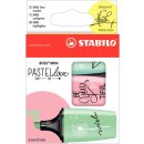 Textmarker Stabilo BOSS MINI, 2 - 5 mm, 3er Etui Pastell sortiert, 1 Etui à 3 Stifte, Farben: türkis, rouge, minzgrün