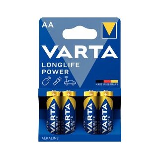 Batterie Mignon Longlife Power, AA, 1,5V, Alkali-Mangan, VE = 1 Blister = 4 Batterien