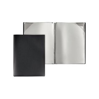 Sichtmappe Diamond, A4, schwarz, 4 Sichttaschen, mit Verschlusslasche