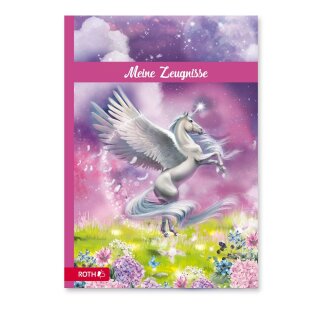 Roth Zeugnismappe wattiert gebunden mit 10 Einlagen Motiv "Pegasus"