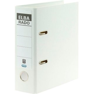 ELBA Ordner rado plast, DIN A5 hoch -Rückenbreite: 75 mm, weiß Rückenschild auswechselbar