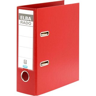 ELBA Ordner rado plast, DIN A5 hoch -Rückenbreite: 75 mm, rot Rückenschild auswechselbar