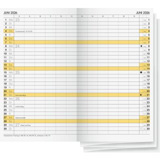 Monats-Ersatzkalendarium 2026 fürTaschenkalender Blattgröße 8,7 x 15,3 cm
