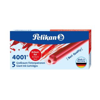 Pelikan Tintenpatrone 4001 Großraum GTP/5 brillantrot VE = 5 Stück