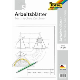 Arbeitsblätter für das technische Zeichnen, A3 VE=5 Blatt 120g/m² mit Fußzeile quer