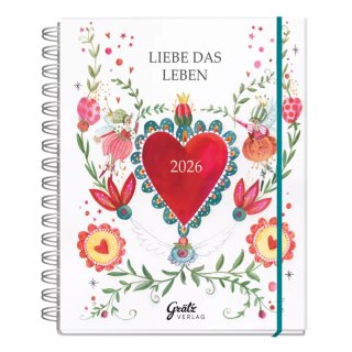 Buchkalender 2026 A5 - Liebe das Leben