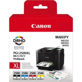 Canon 2500 / Canon 2500XL Tintenpatronen in schwarz, cyan, magenta und yellow
