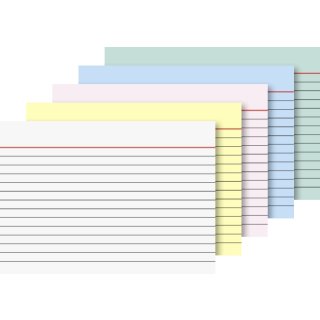 Brunnen Karteikarten A4 VE=100 Stück  verschiedene Farben, verschiedene Lineaturen