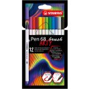 Premium-Filzstift mit Pinselspitze STABILO® Pen 68 brush Etui "ARTY"
