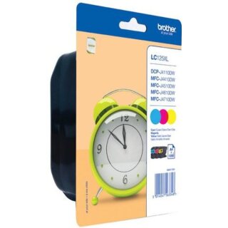 Brother LC-125XL Tintenpatronen in cyan, magenta und yellow