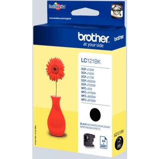 Brother LC-121 Tintenpatronen in schwarz, cyan, magenta und gelb