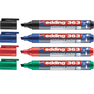 Edding 363 Whiteboardmarker Keilspitze 1-5mm schwar, rot, blau und grün
