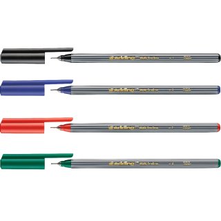 Edding 55 Fineliner/ Tintenroller 55 schwarz, blau, grün und rot 0,3mm Strichstärke