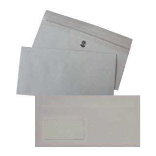 Briefumschläge DIN Lang Recycling mit und ohne Fenster selbstklebend grau 75g