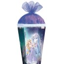 Roth Schultüte Königin im Eis mit Glitter Glitzerborte und Tüllverschluss 85cm 6eckig