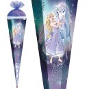 Roth Schultüte Königin im Eis mit Glitter Glitzerborte und Tüllverschluss 85cm 6eckig