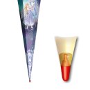 Roth Schultüte Königin im Eis mit Glitter Glitzerborte und Tüllverschluss 85cm 6eckig