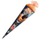 Schultüte Effektschultüte Monstertuck Fire 85cm eckig, mit Folie, Spezialborte und Tüllverschluss