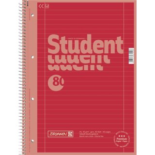 BRUNNEN Collegeblock A4 liniert Lineatur 27, 80 Blatt, 90 g/m² - Farbe wählbar