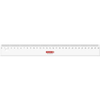 Lineal 16cm, 20cm und 30cm lang glasklar nicht flexibel (cm Einteilung ab 0)