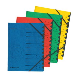 Herlitz Ordnungsmappe easyorga A4 Karton 12 Fächer in verschiedenen Farben