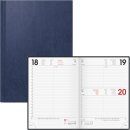 Buchkalender 2024 A5 blau 1 Seite = 1 Tag  Miradur-Einband