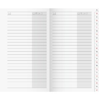 Taschenkalender 2024 Adress-Registerheft Blattgröße 8,7 x 15,3 cm