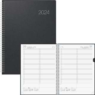 Taschenkalender 2024 1Seite = 1Tag 336 Seiten 10x14cm schwarz