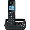 Telefon mit Arufbeantworter F860 Voice DE, Freisprechfunktion, 2 Direktwahltasten, 3 Kurzwahlspeicher, 2x AAA NiMH Akkus (inklusive), schwarz