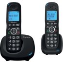 Telefon mit Arufbeantworter XL595B Duo, Freisprechfunktion, 2 Direktwahltasten, Anrufschutz, 2x AAA NiMH Akkus (inklusive), schwarz