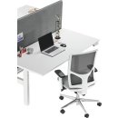 Bürodrehstuhl ZED, weiß, netzbespannte Rückenlehne, gepolsterter Sitz, Aluminiumfußkreuz