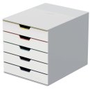 Schubladenbox Varicolor 5, mehrfarbig, bis DIN A4/C4, 5 farbige Schübe, stapelbar