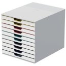 Schubladenbox Varicolor 10, mehrfarbig, bis DIN A4/C4, 10 farbige Schübe, stapelbar