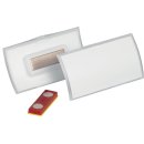 konvexes Namensschild mit Magnet, 75 x 40 mm, Kunststoff, transparent, 1 Packung = 10 Stück