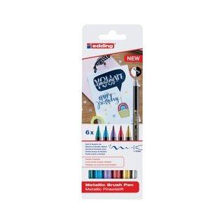 edding 1340 Pinselstift metallic 6er Set sortiert