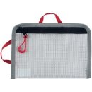 Bungee-Bag, A6, PVC-frei, transpatent/grau/rot, 2 rote Halteschlaufen zum Aufhängen