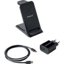 Wireless Charger 3-in-1, BS13, Induktive Ladestation für Smartphones Kopfhörer, Uhr inkl. Schnellladenetzteil, schwarz