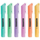 Textmarker High Liner Plus, 6er Etui, pastell, Keilspitze 0,5 - 5 mm, zitronengelb, blassrosa, orange, mintgrün, türkis, helllila, Tinte auf Wasserbasis