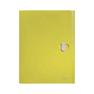 Ablagebox Recycle, A4, gelb, Sicherheitsverschluss, 3 Klappen