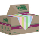 Recycling Notes Post-it Super Sticky, 47,6 x47,6 mm, 1 Pack = 12 Blöcke, farbig sortiert