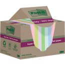 Recycling Notes Post-it Super Sticky, 76 x 76 mm, 1 Pack = 12 Blöcke, farbig sortiert